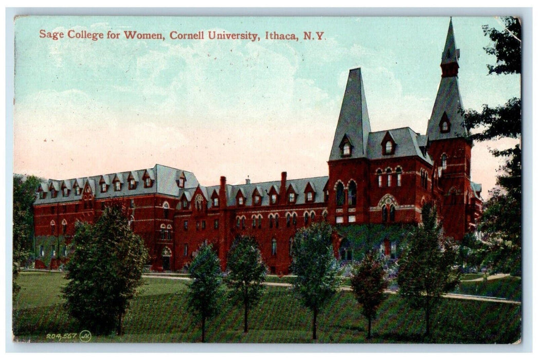c1910's Sage College For Women Cornell University Ithaca New York NY Postcard