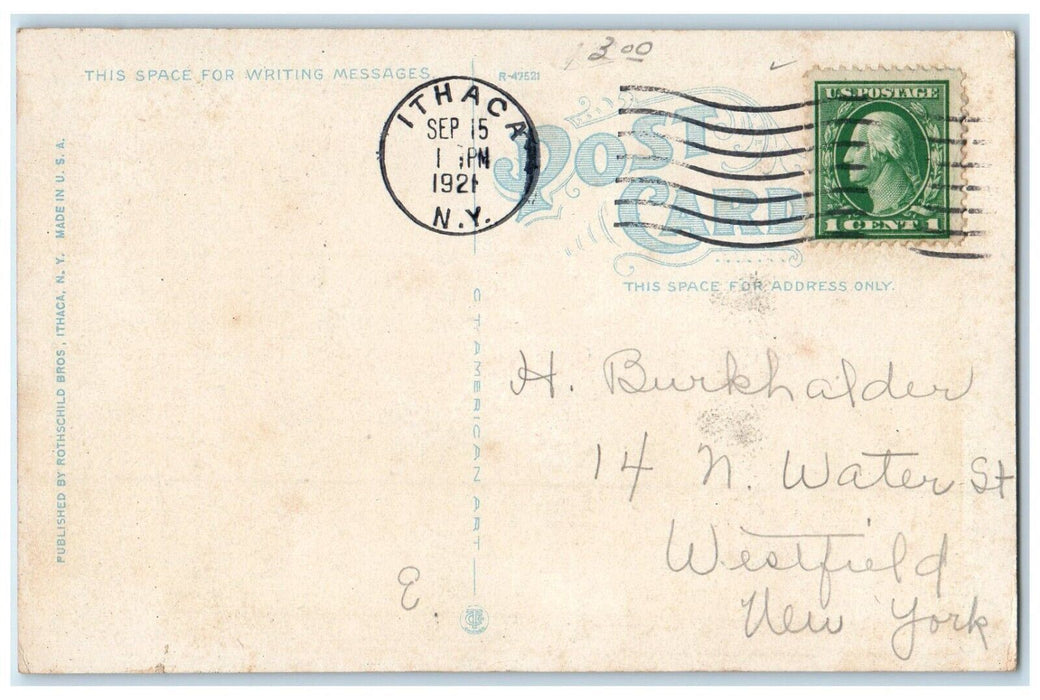 1921 North On Campus Cornell University Ithaca New York NY Antique Postcard