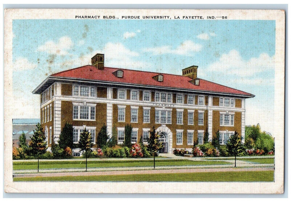 c1950's Pharmacy Bldg. Purdue University La Fayette Indiana IN Vintage Postcard