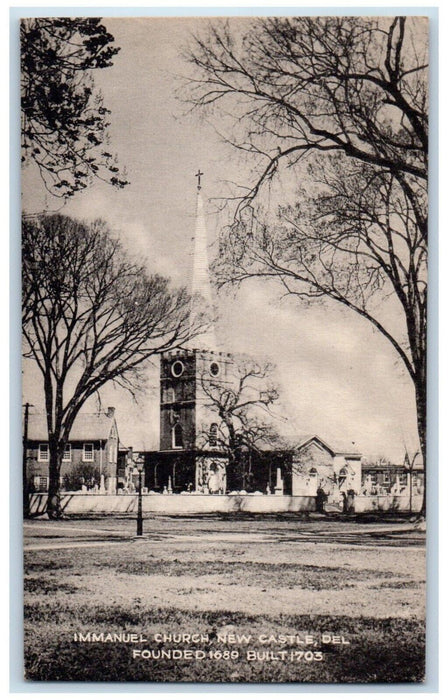 1951 View Of Immanuel Church New Castle Delaware DE Posted Vintage Postcard