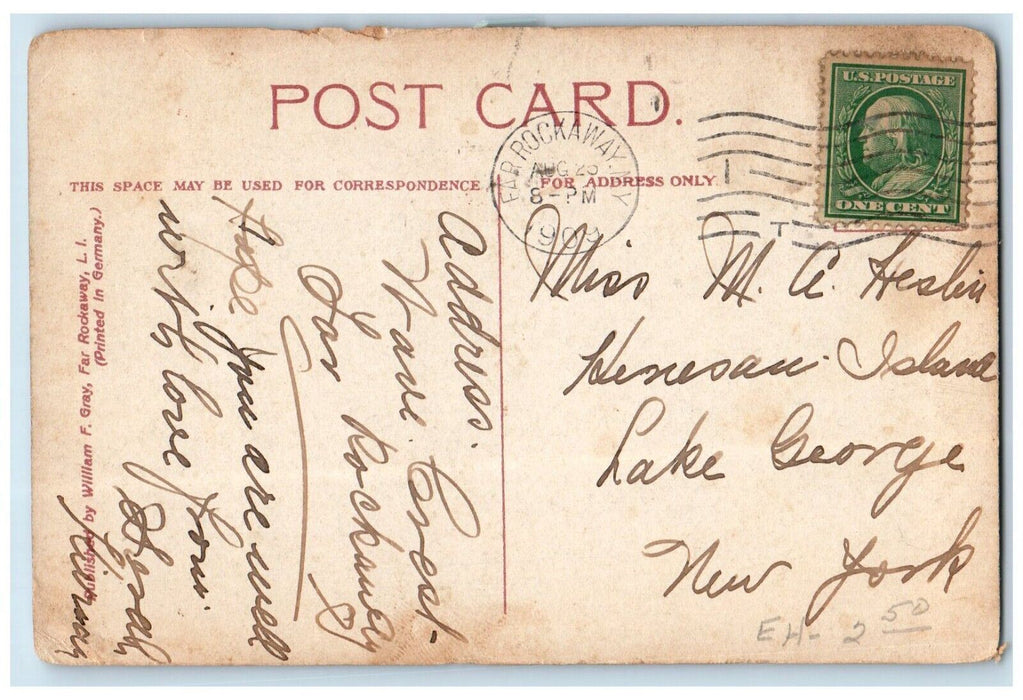 1909 Jarvis Lane Far Rockaway Horse Carriage Road Long Island New York Postcard