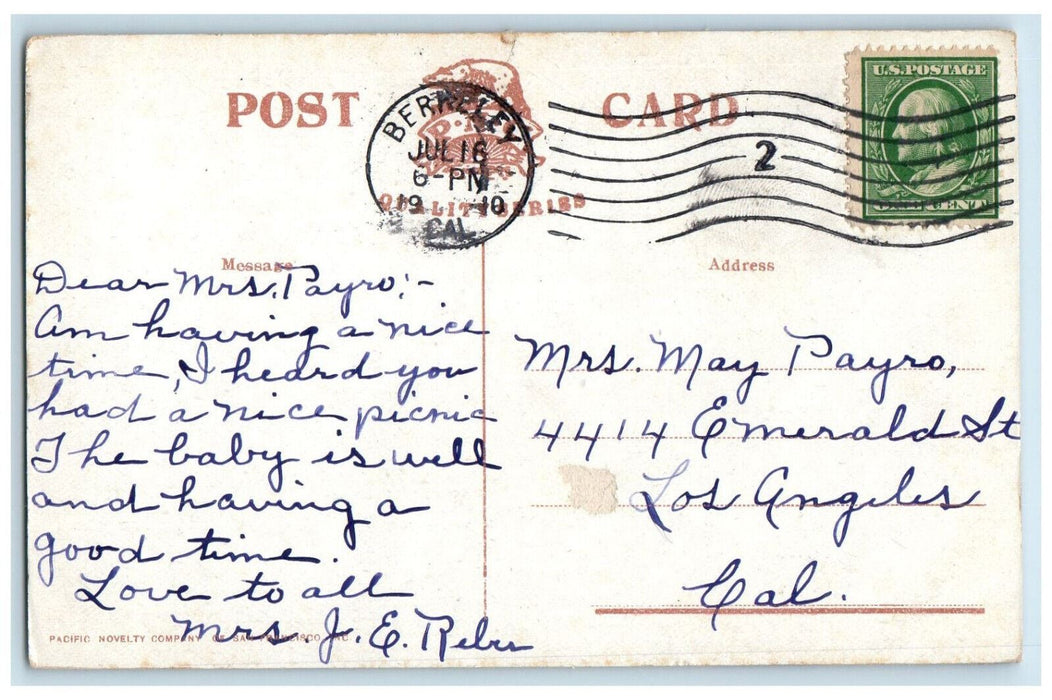 1910 Congregational Church Berkeley California CA Antique Posted Postcard