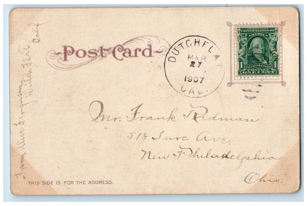 1907 University from South Hall Berkeley CA Dutch Flat CA Antique Postcard