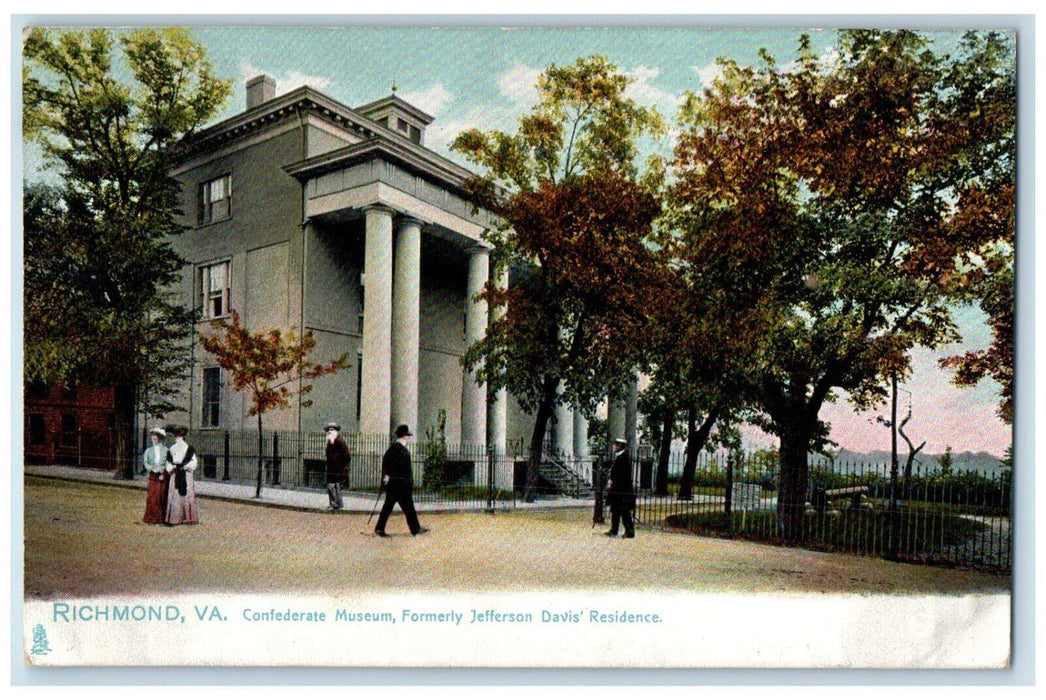 1907 Confederate Museum Residence Richmond VA Wash & Hamlet RPO Tuck Postcard