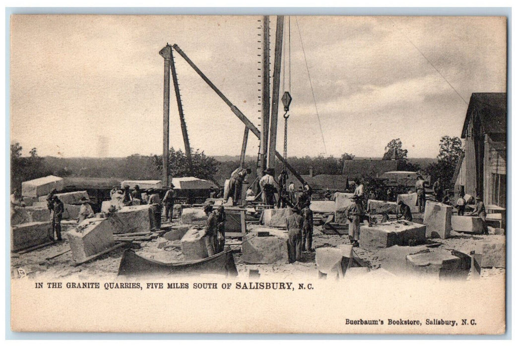 1909 In The Granite Quarries 5 Miles South of Salisbury NC Tuck Art Postcard