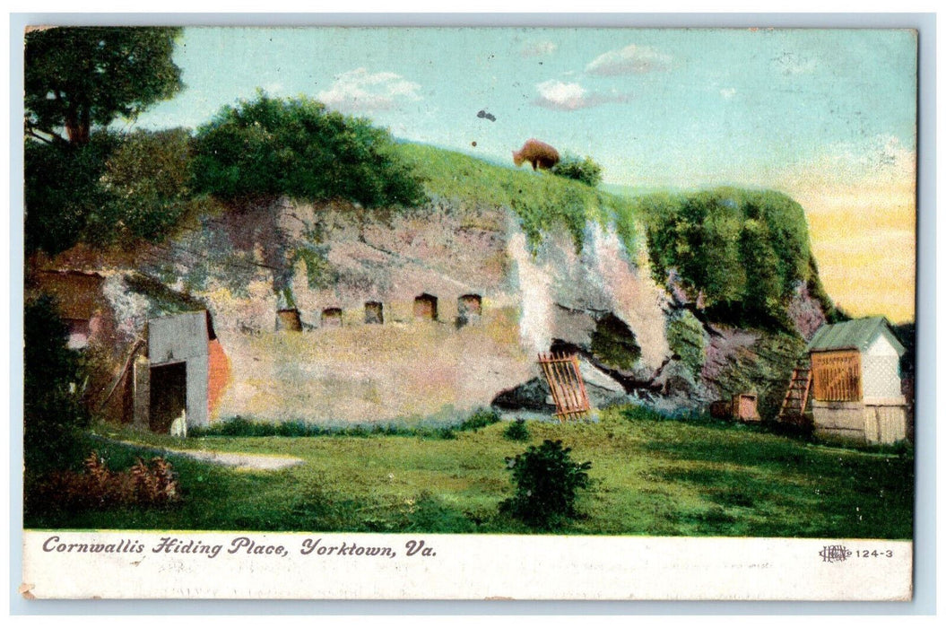 1907 Cornwallis Hiding Place Yorktown Virginia VA Posted Antique Postcard