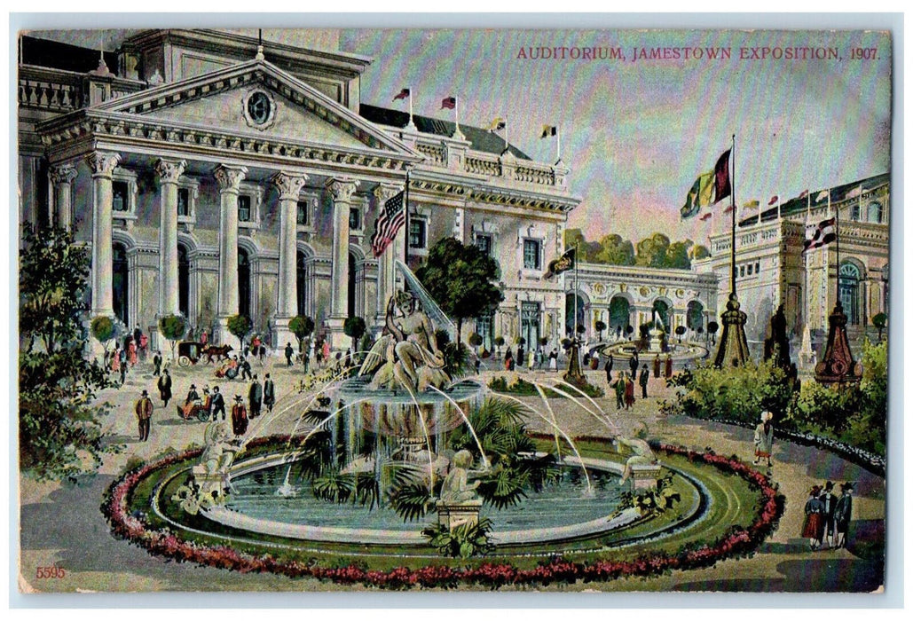 1907 Auditorium Jamestown Exposition Norfolk Virginia VA Antique Postcard