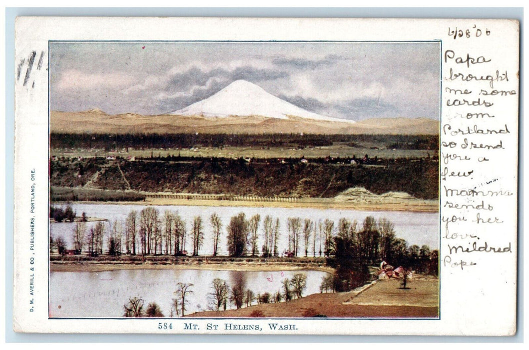 1906 River Land Mt. St Helens Scene Washington WA Antique Posted Postcard