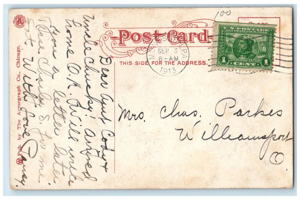 1913 Donner Avenue Business Section Monessen Pennsylvania PA Postcard