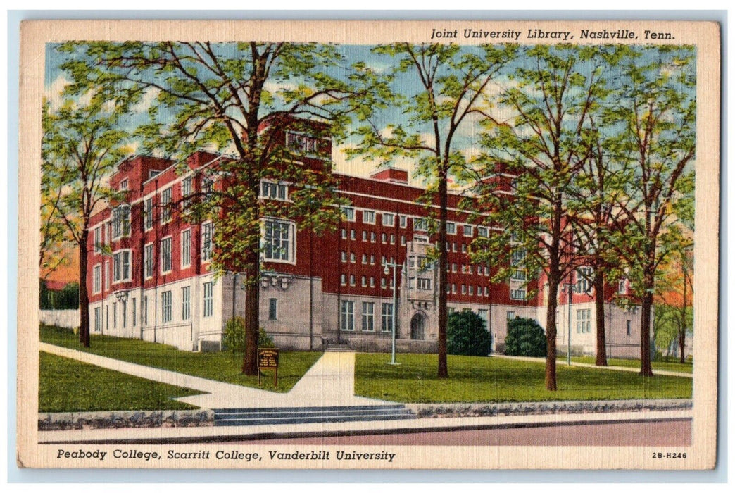 1942 Joint University Library Building Nashville Tennessee TN Vintage Postcard