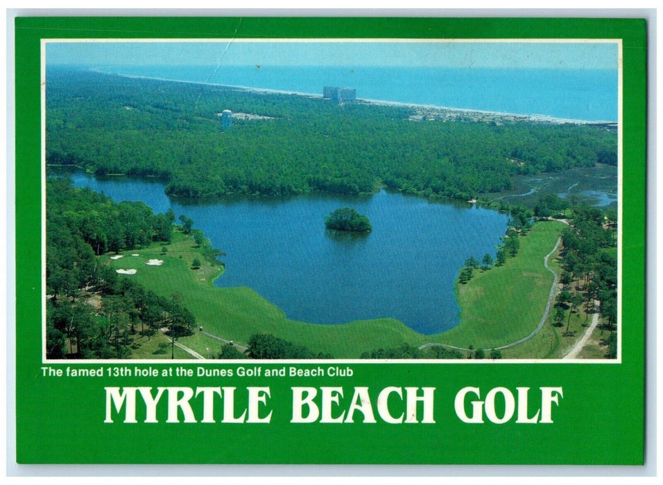 Greetings From Myrtle Beach Golf SC, Dunes Golf Beach Club Unposted Postcard