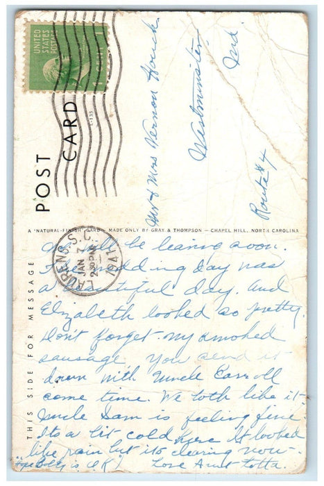 1941 Hospital Building Laurens South Carolina SC Posted Vintage Postcard