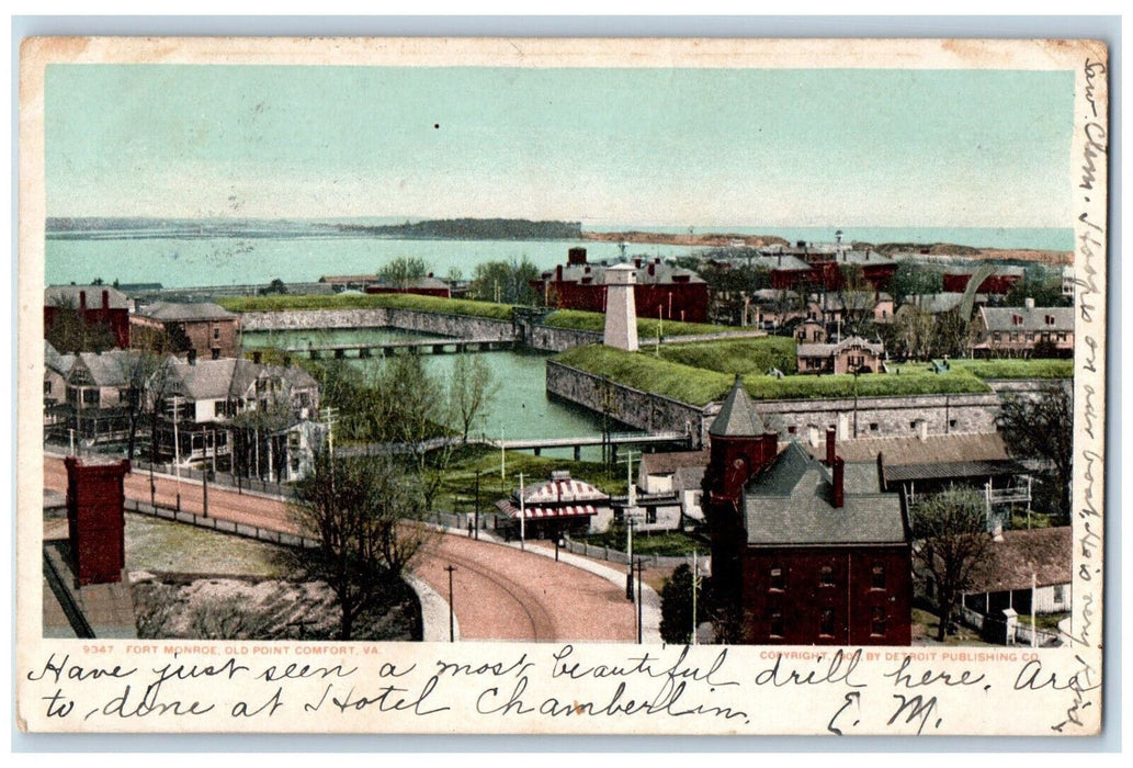 1906 Old Point Comfort Fortress Monroe Virginia VA Detroit Publishing Postcard