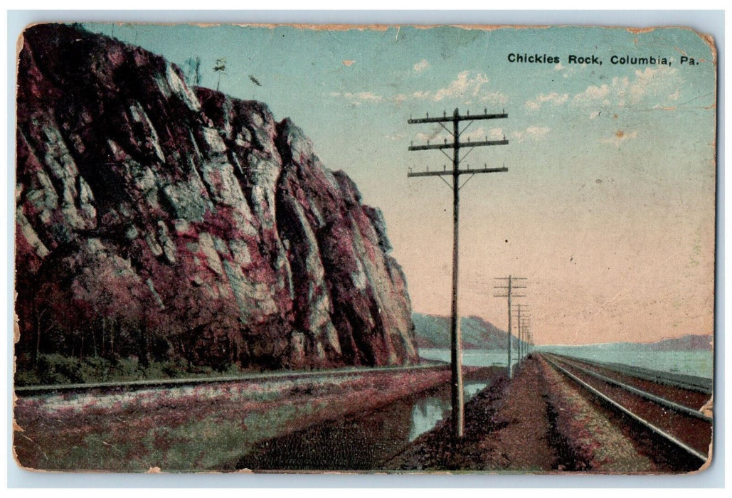 1914 Chickles Rock Columbia Pennsylvania PA Antique Posted Postcard