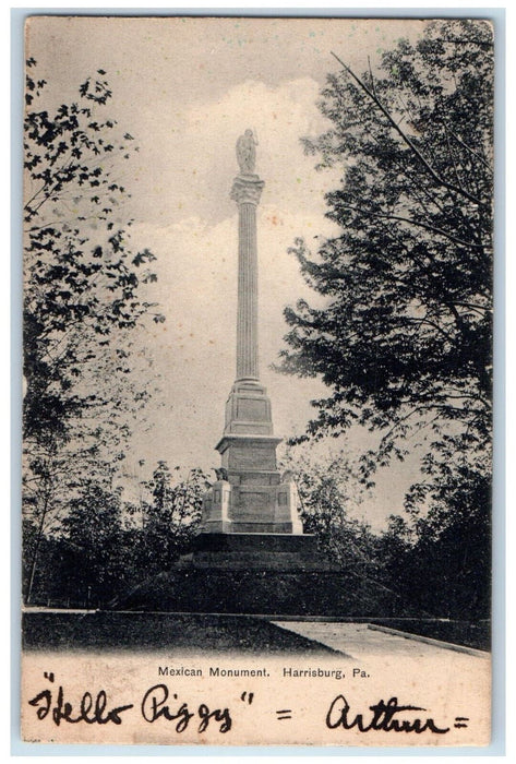 1907 Mexican Monument Harrisburg Pennsylvania PA Mechanicsboro PA Postcard