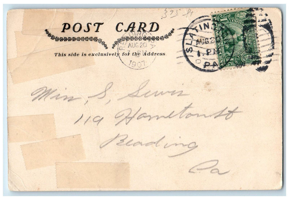 1907 Upper Main Street Slatington Pennsylvania PA Jas G Rauch Postcard