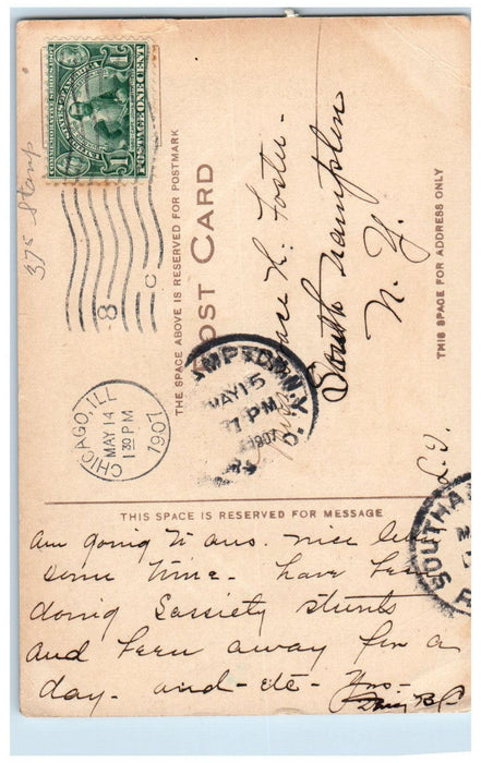 1907 City Hall, Milwaukee Wisconsin WI South Hampton NY Posted Postcard