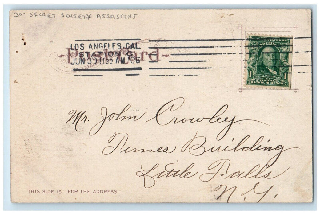1906 A Chinese Highbinder Secret Society Assassins Posted Antique Postcard