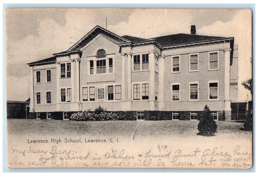1907 Lawrence High School Lawrence Exterior Field Long Island New York Postcard