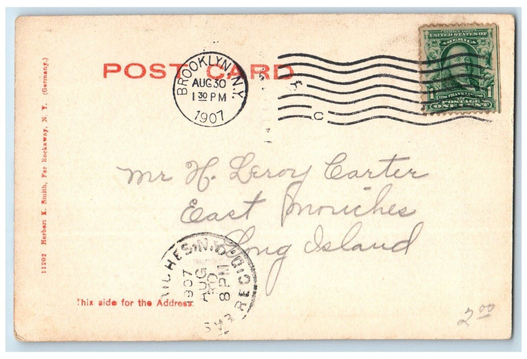 1907 Lawrence High School Lawrence Exterior Field Long Island New York Postcard