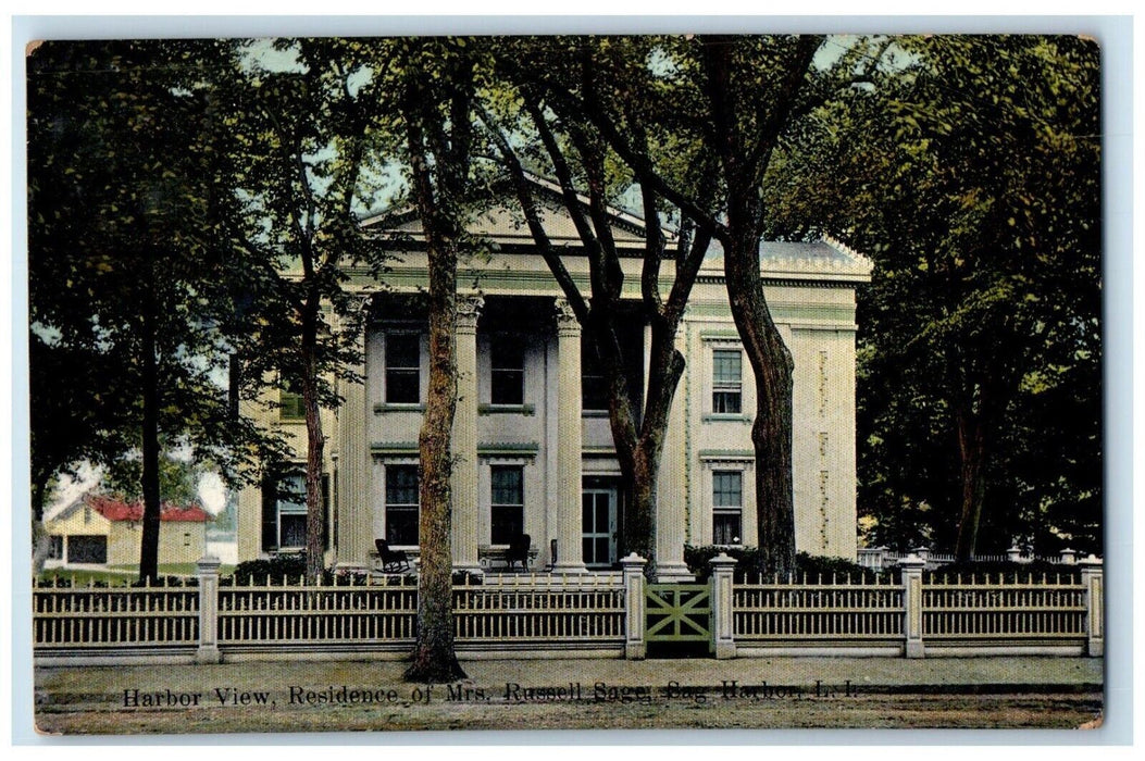 1909 Harbor View Residence Mrs Russell Sage Harbor Long Island New York Postcard