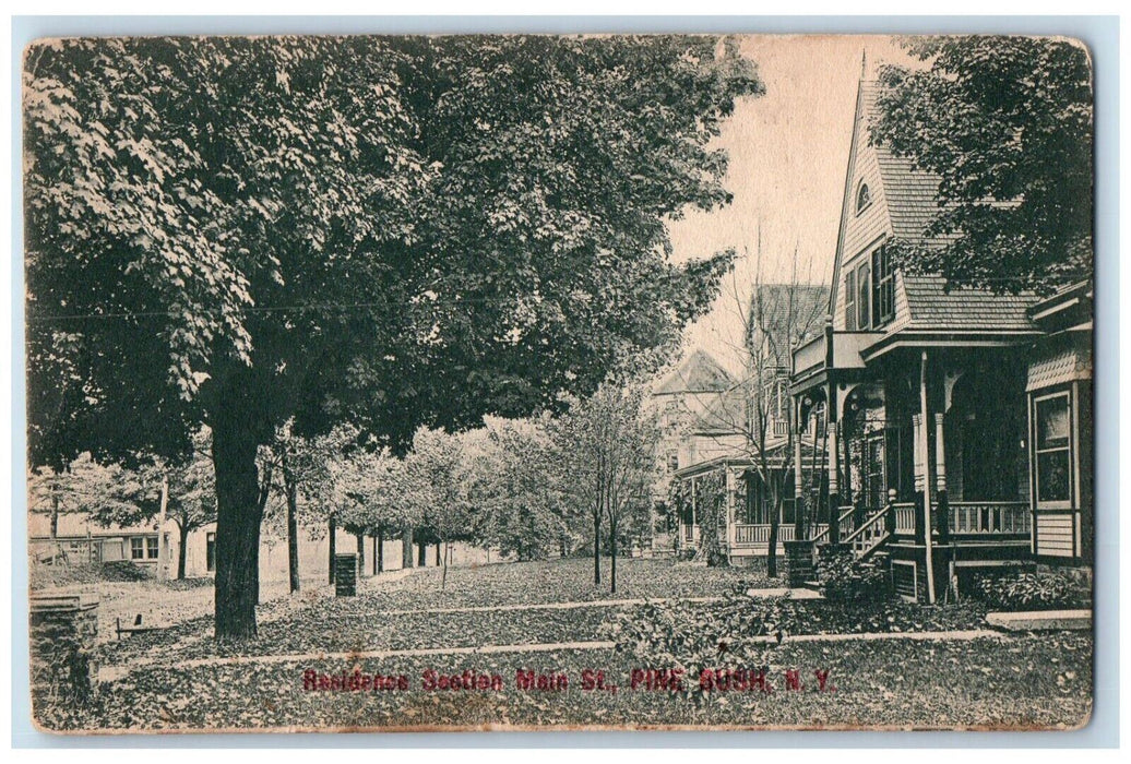 1920 Residence Section Exterior House Field Main St. Pine Bush New York Postcard