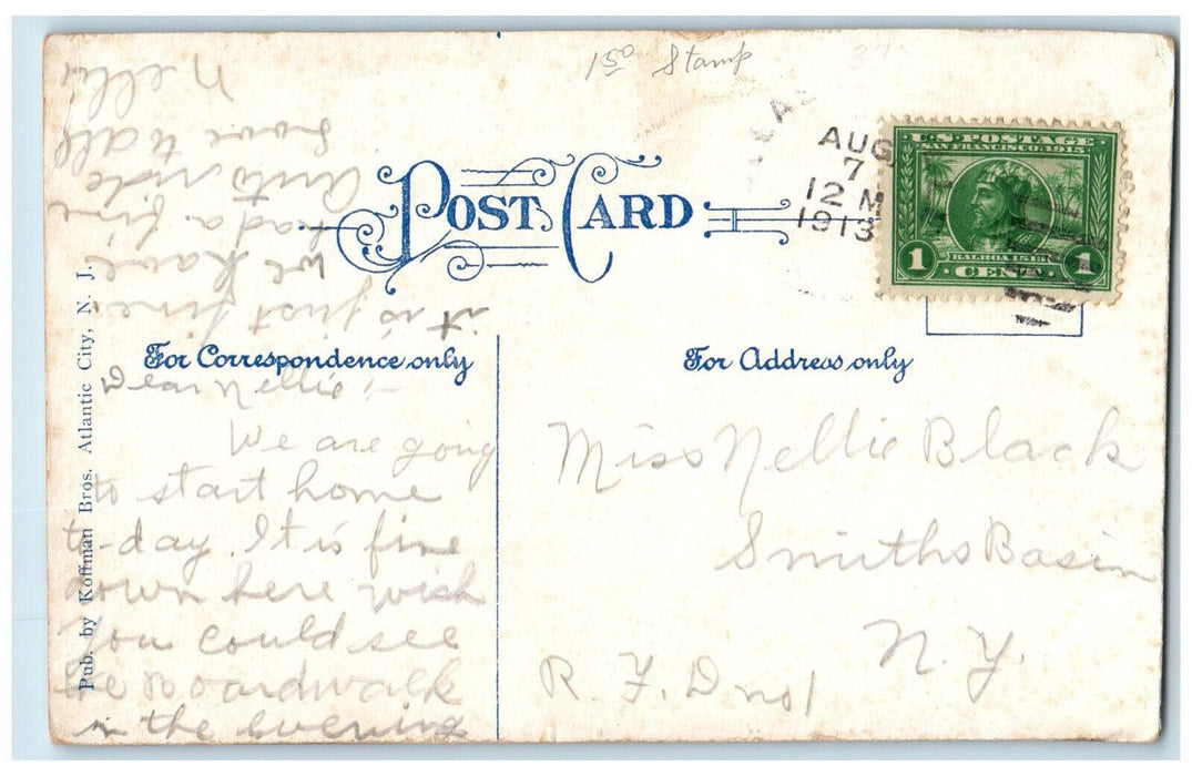 1913 Marine Trust Company Atlantic City New Jersey NJ Antique Postcard