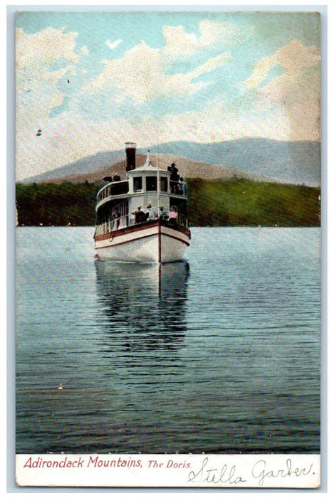 c1905 Adirondack Mountains NY, The Doris Ship Boat Posted Antique Postcard