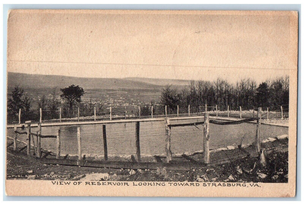 1907 View Of Reservoir Looking Toward Strasburg Virginia VA Postcard