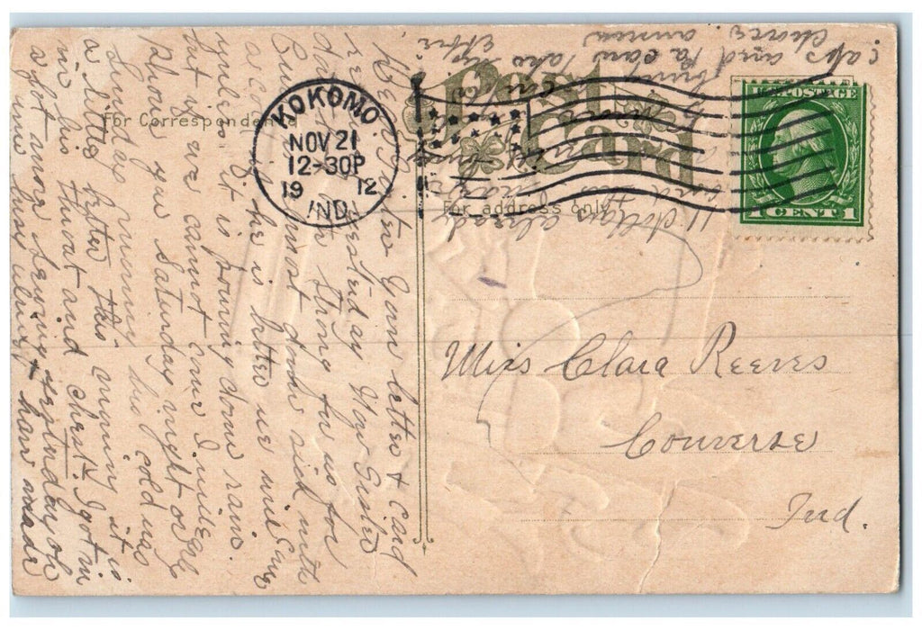1912 I Dont Know Where Im Going, Car Clock Building Comic Kokomo IN Postcard