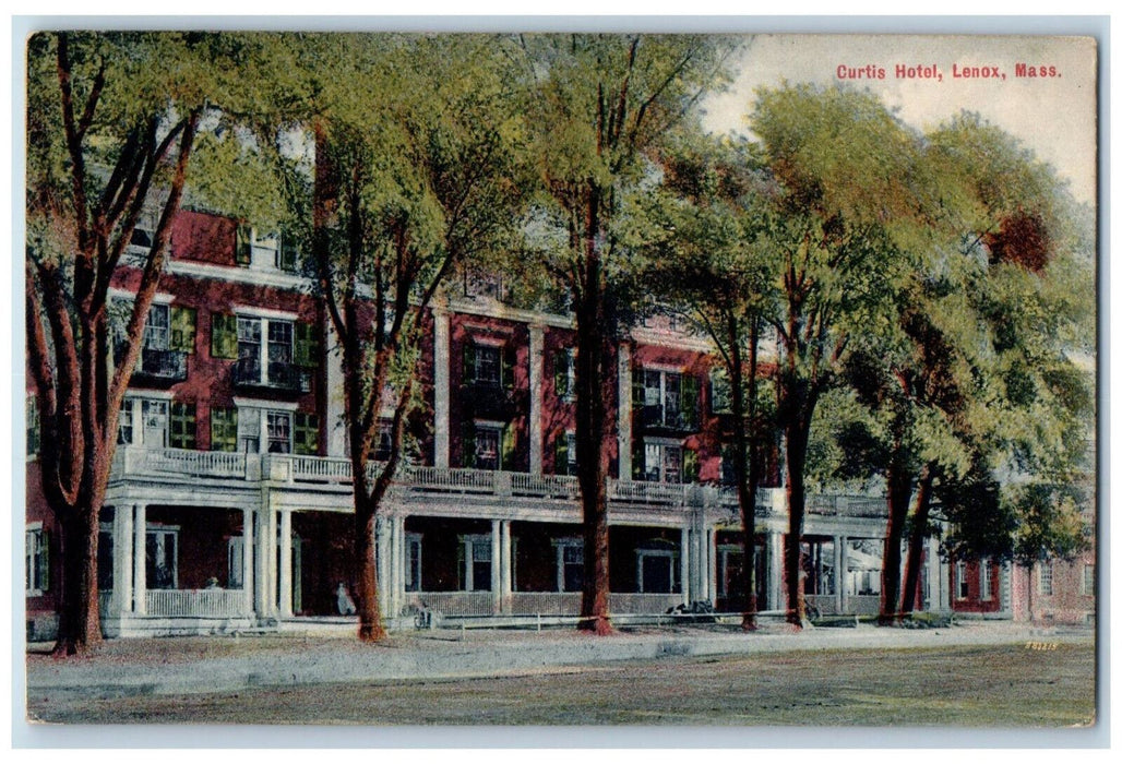 c1910 View from Road Curtis Hotel Lenox Massachusetts MA Posted Antique Postcard