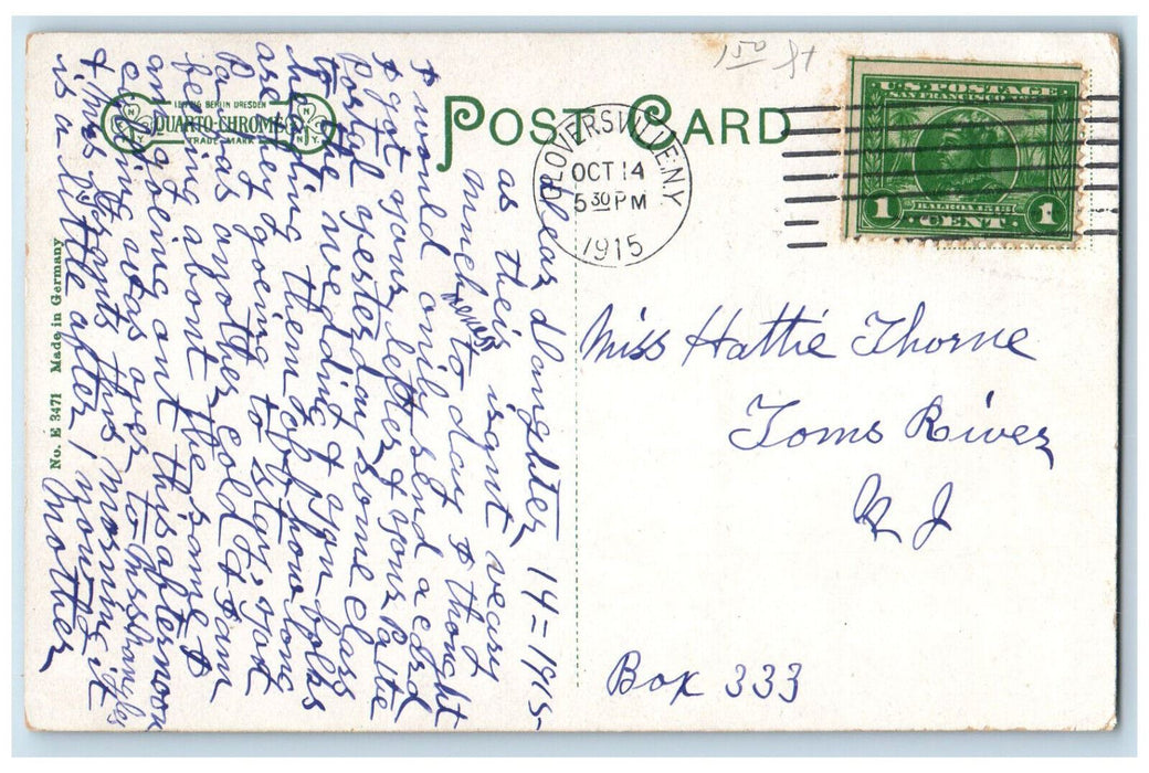 1915 Biking Horse Carriage Otsego Street Llion New York NY Antique Postcard