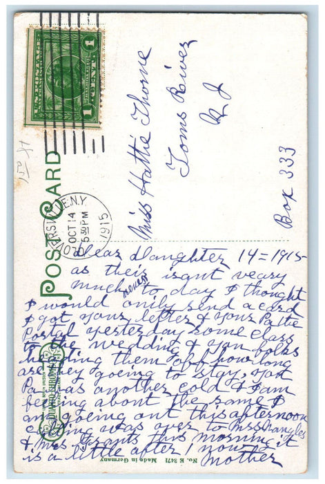 1915 Biking Horse Carriage Otsego Street Llion New York NY Antique Postcard
