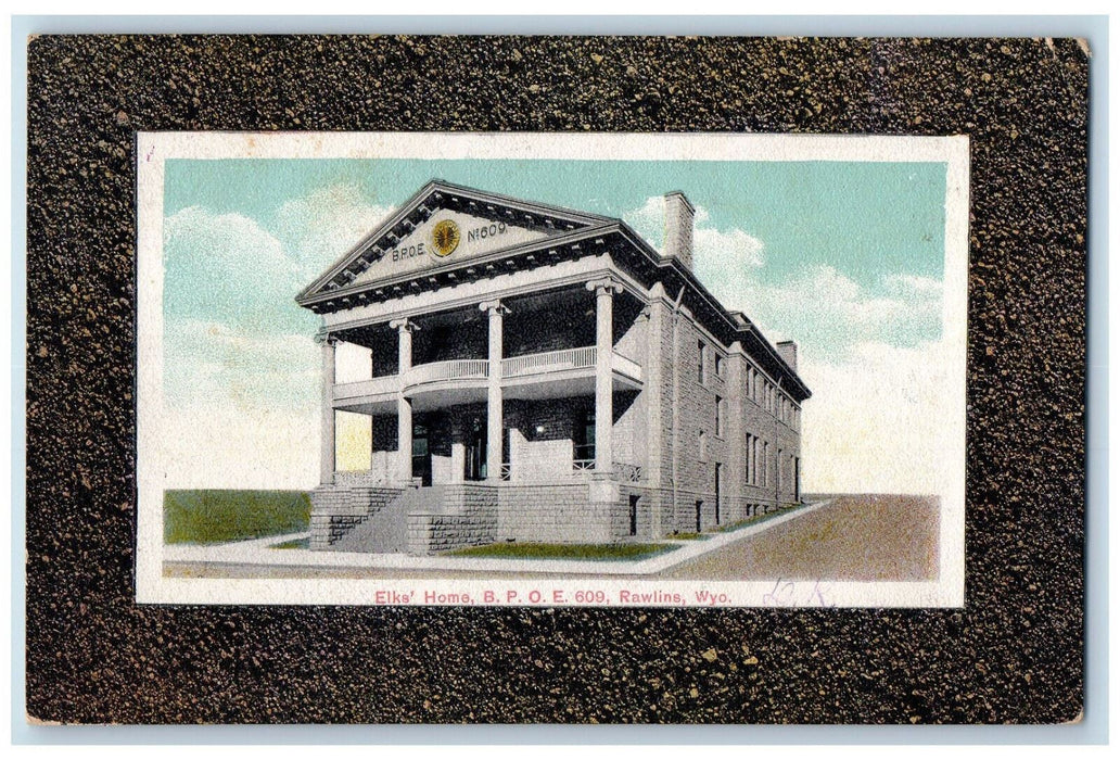 c1920's Elks Home B.P.O.E. Rawlins Wyoming WY Spring Mills PA Postcard