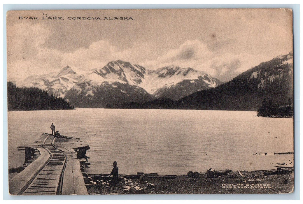 c1930's Scene at Eyak Lake Cordova Alaska AK Posted Antique RPO Postcard