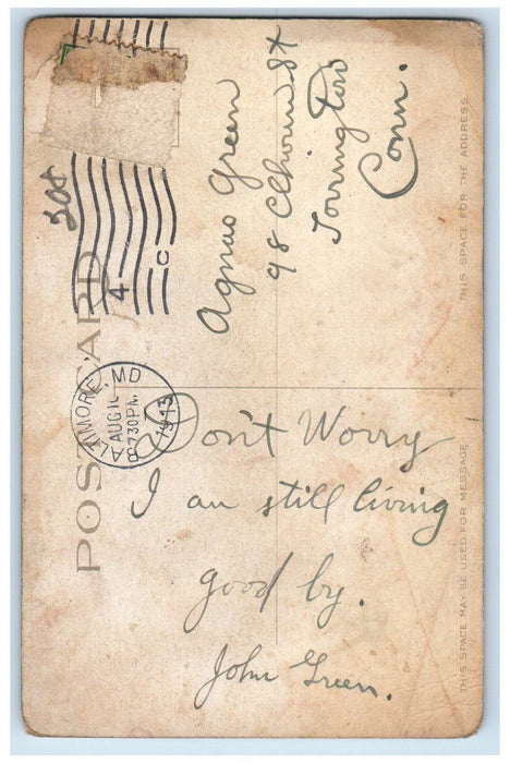 1913 Skinners Dry Rock Ship Baltimore Maryland MD Posted Antique Postcard