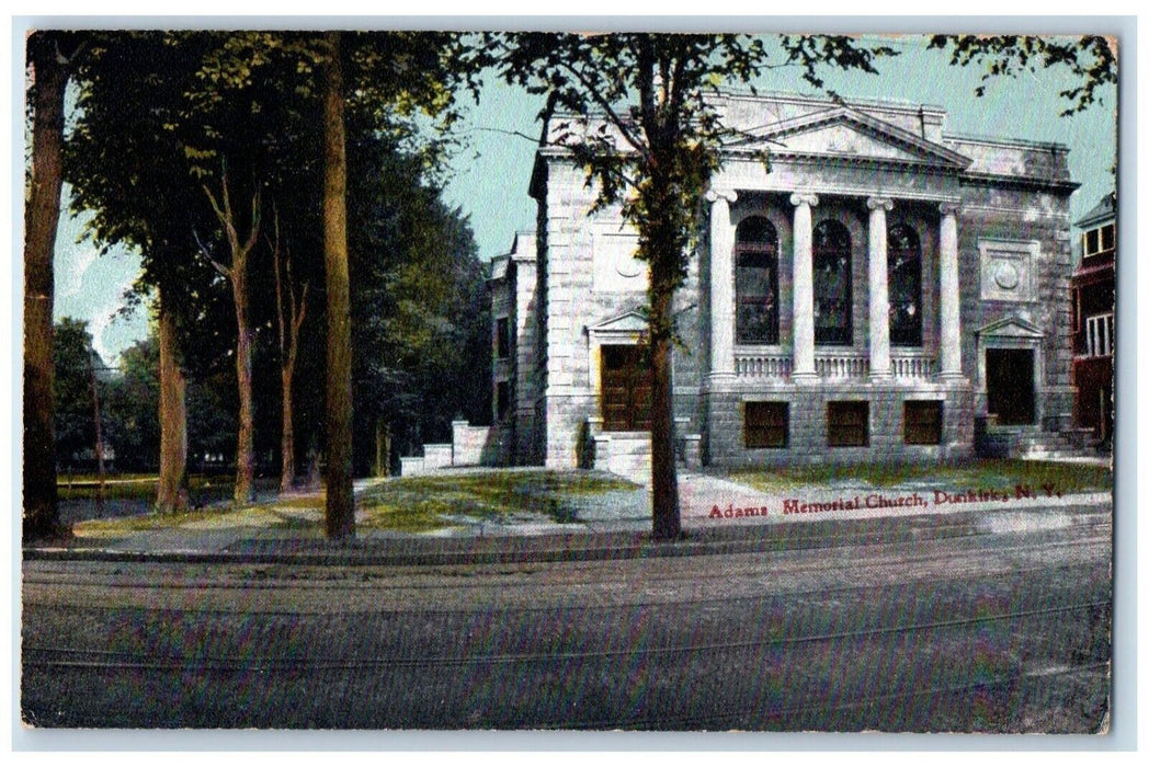 c1910's Adams Memorial Church Street View Dankirk New York NY Antique Postcard