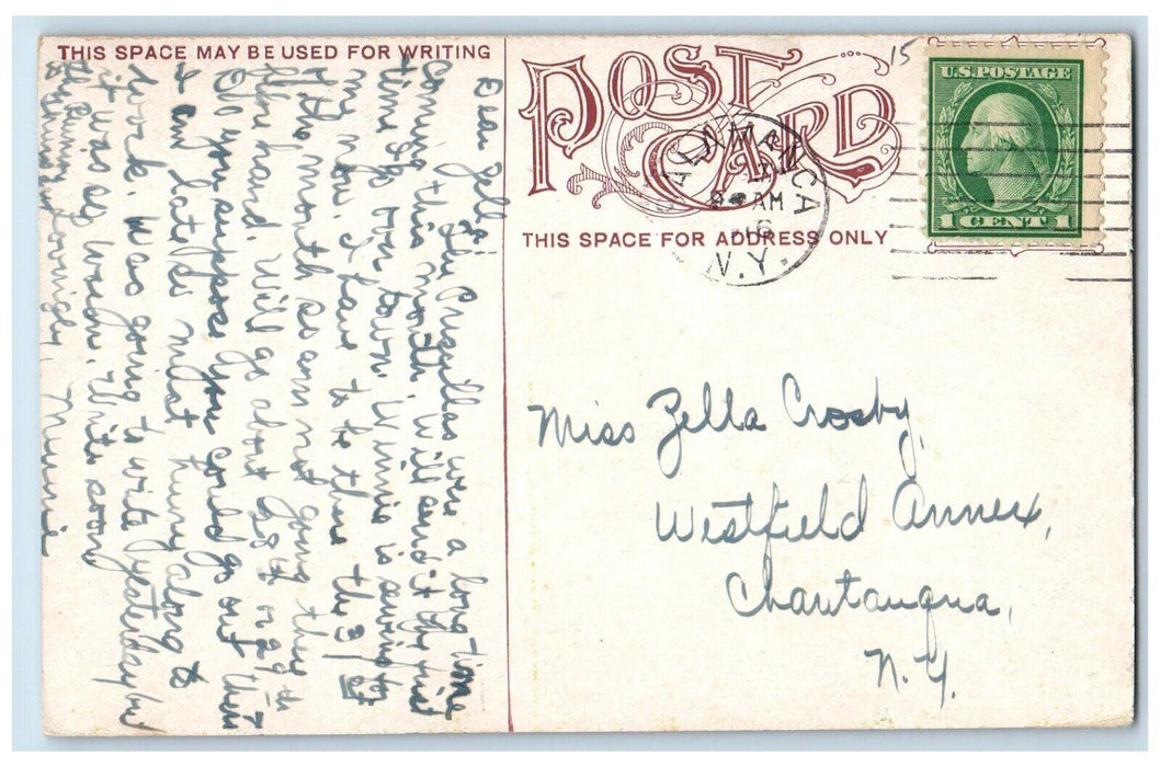 c1910's View Of Rock Eddy Railroad Salamanca New York NY Posted Antique Postcard