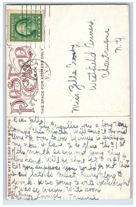 c1910's View Of Rock Eddy Railroad Salamanca New York NY Posted Antique Postcard