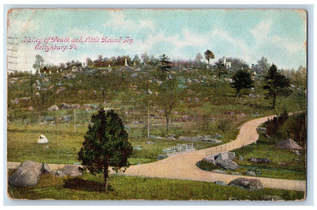 1910 Valley Of Death And Little Round Top Gettysburg Pennsylvania PA Postcard