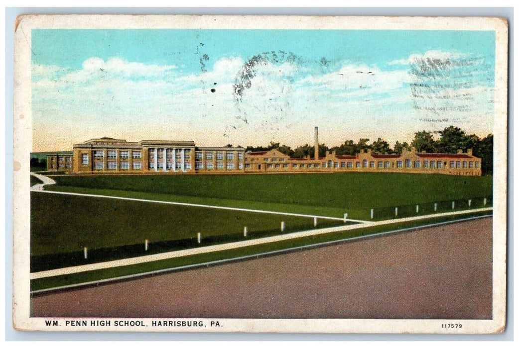 1930 Penn High School Building Harrisburg Pennsylvania PA Vintage Postcard