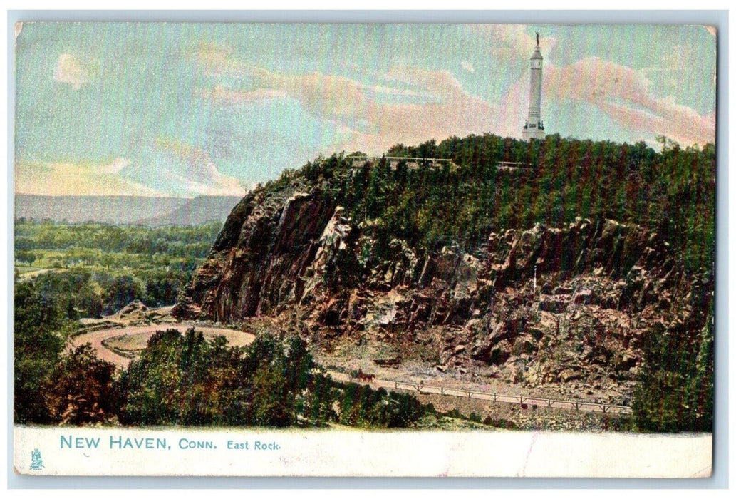 c1905 East Rock Mountain Cliff Tower New Haven Connecticut CT Tuck Postcard