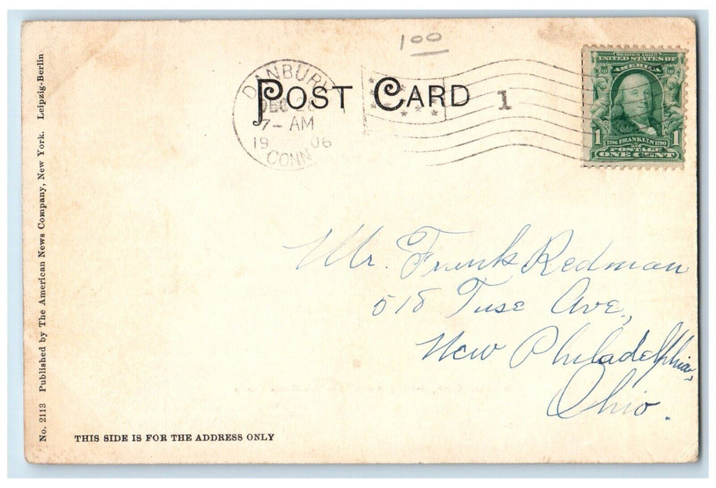 1906 Looking North Sandfords Castle Exterior Field Danbury Connecticut Postcard