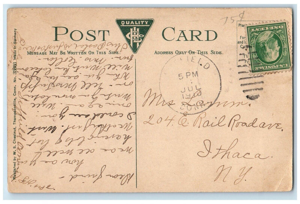 1910 Main Street Thompsonville Hotel Carpet Mill Exterior Connecticut Postcard