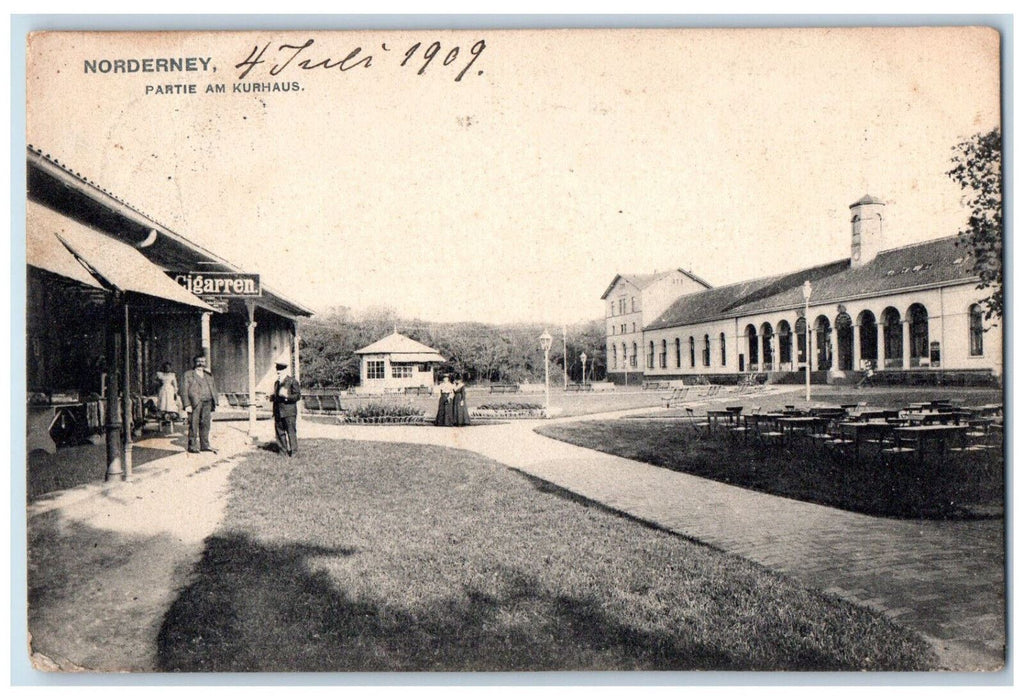 1909 Cigarren View Partie Am Kurhaus Norderney Germany Posted Antique Postcard