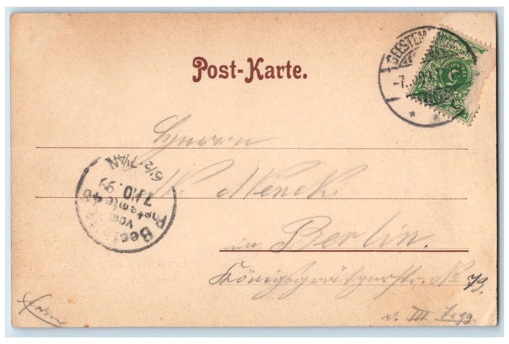 c1905 Gruss Aus (Greetings from) Geestemunde Geeftebrude Germany Postcard