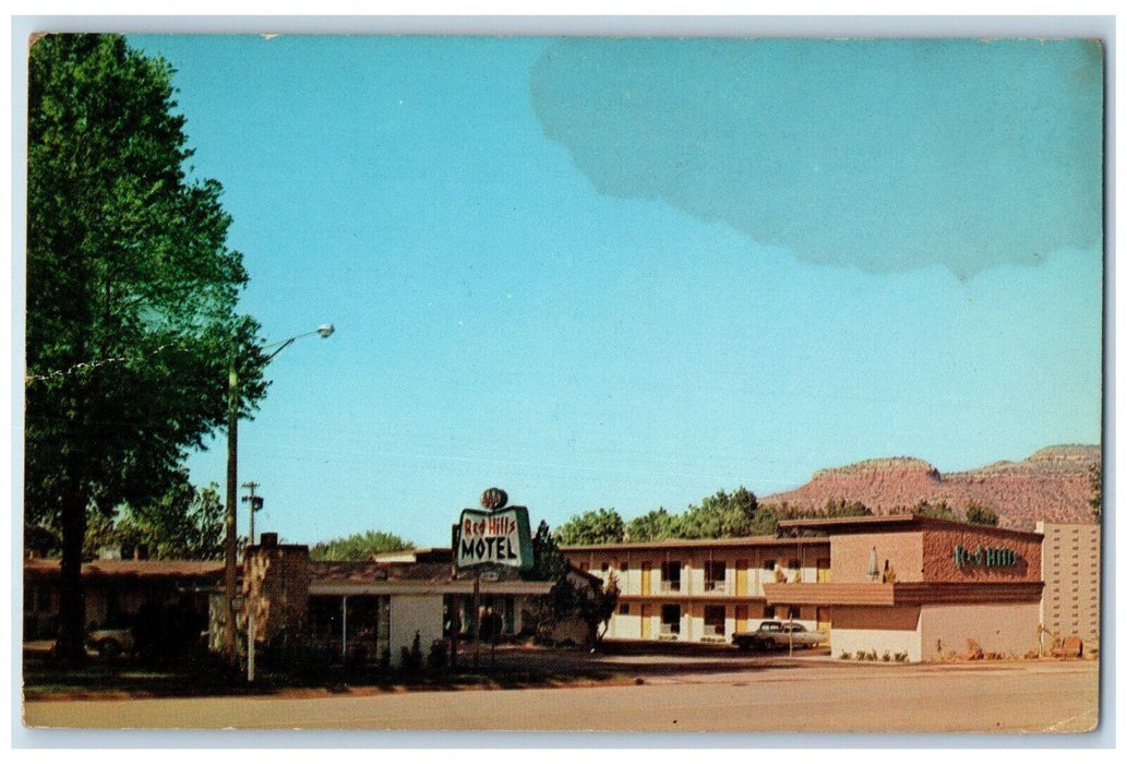 c1960's Red Hills Motel Car Roadside Kanab Utah UT Unposted Vintage Postcard
