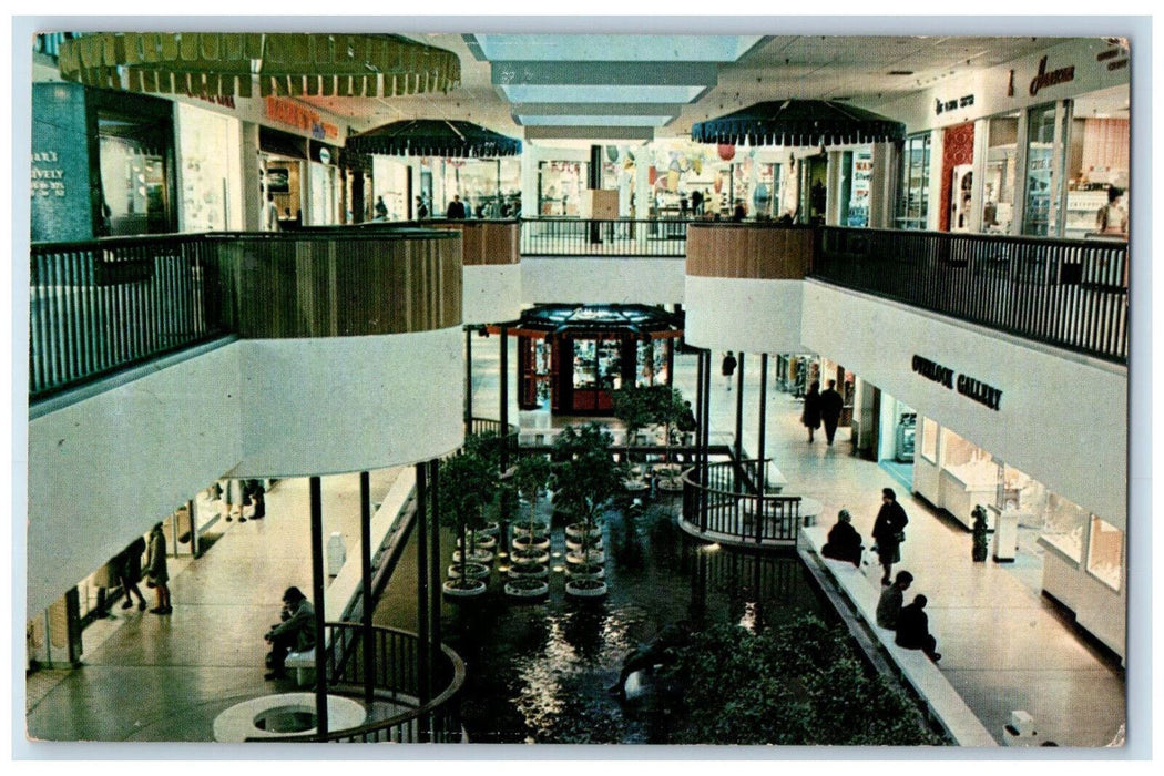 c1950's King of Prussia Plaza Shopping Mall Interior Pennsylvania PA Postcard