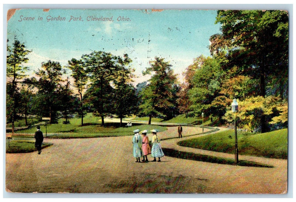 1909 Scene in Gordon Park Cleveland Ohio OH Posted Antique Postcard