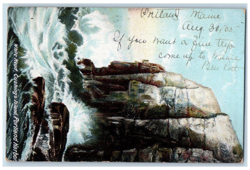 1905 White Head Cushings Island Portland Harbor Maine ME Jamaica NY Postcard